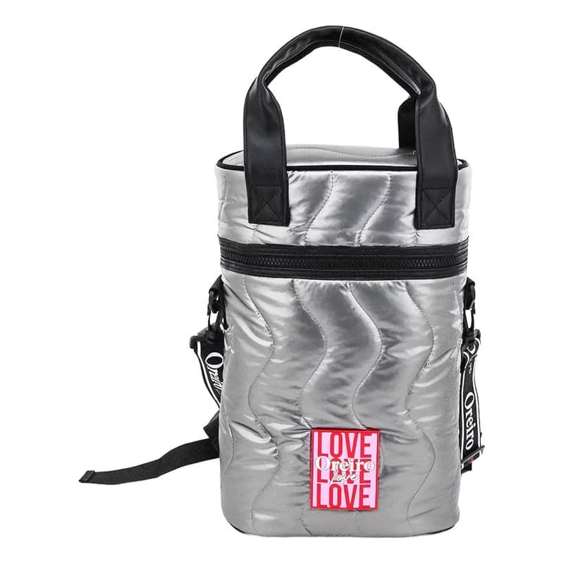 Mochila Matera Oreiro Love acolchada con correa cruzada - Poliéster — Gris 18469