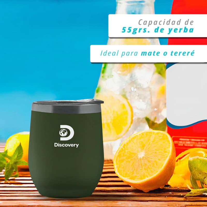 Mate Térmico Discovery Adventures 280ml Acero Inoxidable con Tapa Verde