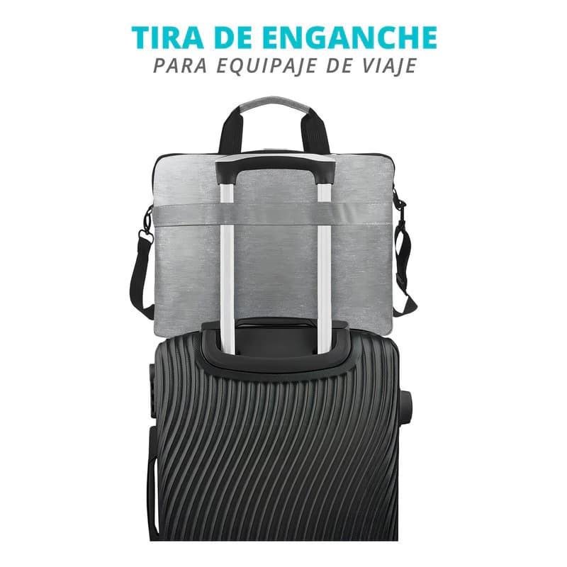Maletín Porta Notebook Wellington Polo Club 15.6" Gris | Resistente al Agua