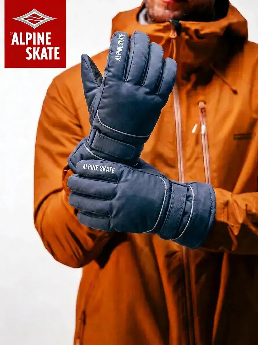 Guantes Nieve Ski Premium | Impermeables | Alpine Skate — Azul