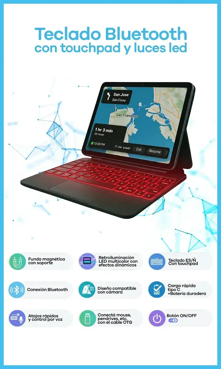Tablet T-GO 10" Android 14 + Funda Teclado Bluetooth y Accesorios | Outlet (Reacondicionado) — Gris
