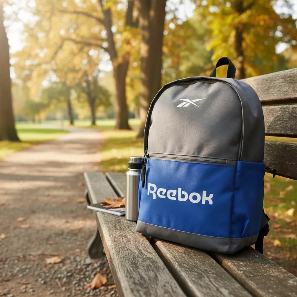 Mochila Urbana Reebok Essential Unisex con porta notebook 14" liviana — Negro 60103 / Liso
