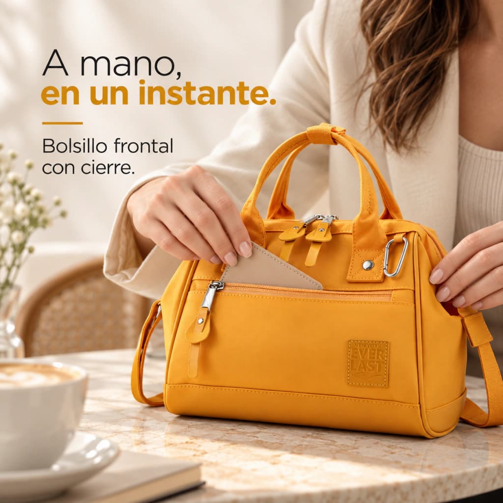 Morral Boca de Pez Everlast ecocuero PU – Cartera mujer cruzada urbana