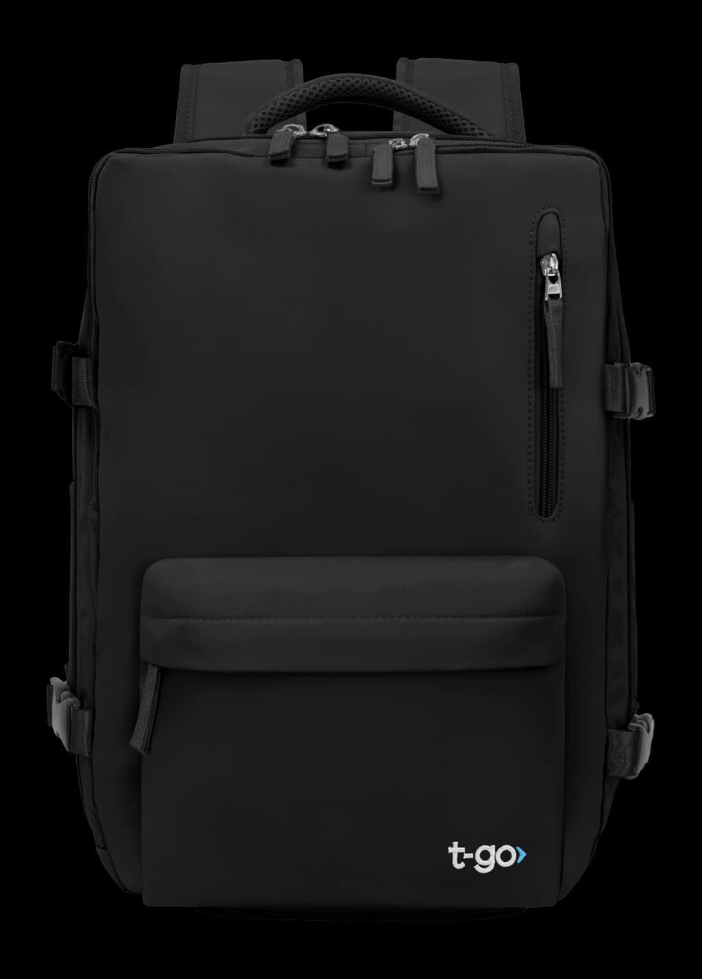 Mochila de Viaje para Avión con Porta Notebook y 11 Bolsillos - Modelo EB440 — Negro / Liso