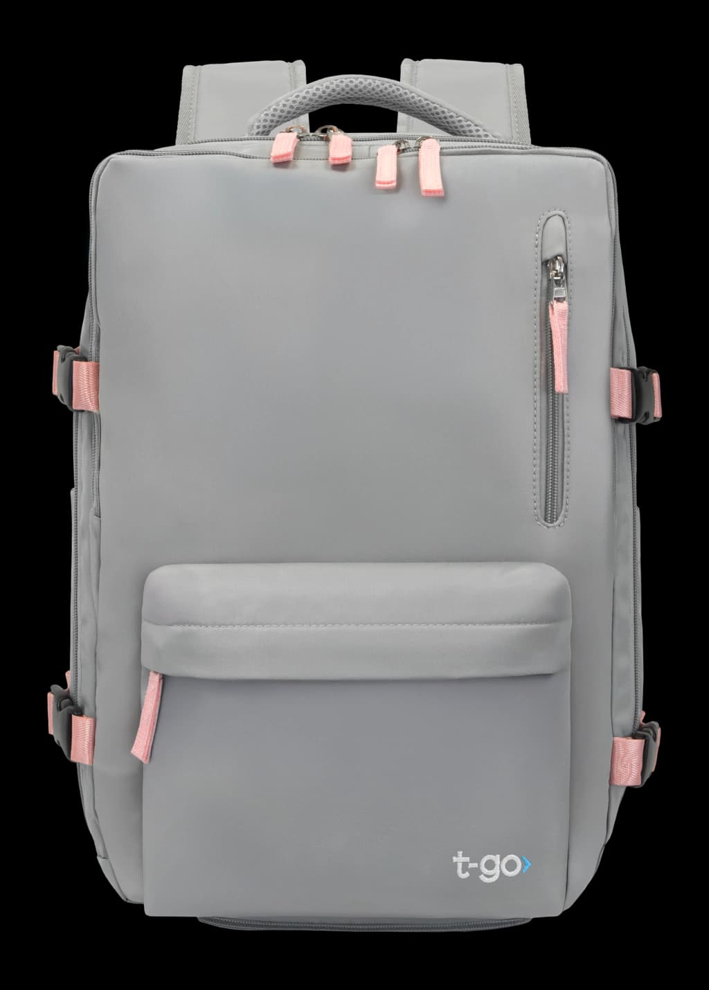 Mochila de Viaje para Avión con Porta Notebook y 11 Bolsillos - Modelo EB440 — Negro / Liso