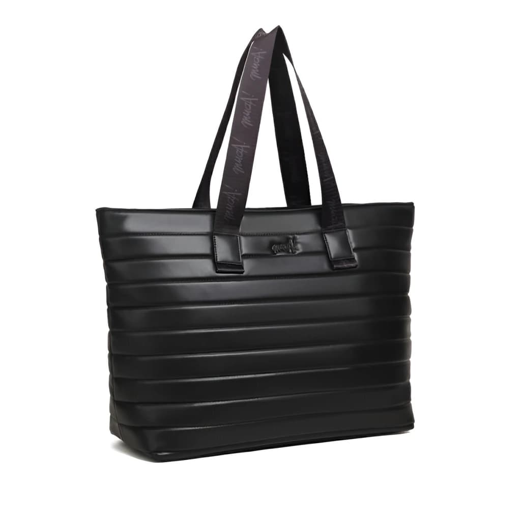Tote Bag Cuero Matelasseado PU | Muaa — Negro