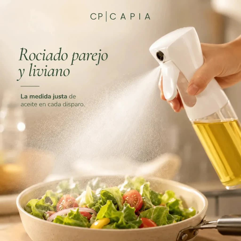 Aceitera Spray Rociador de Aceite de Vidrio 220 ml — Cocina más sano | Capia