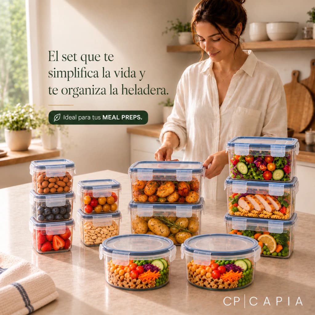 Set x12 Tápers Herméticos Capia BPA Free + Etiquetas y Marcador