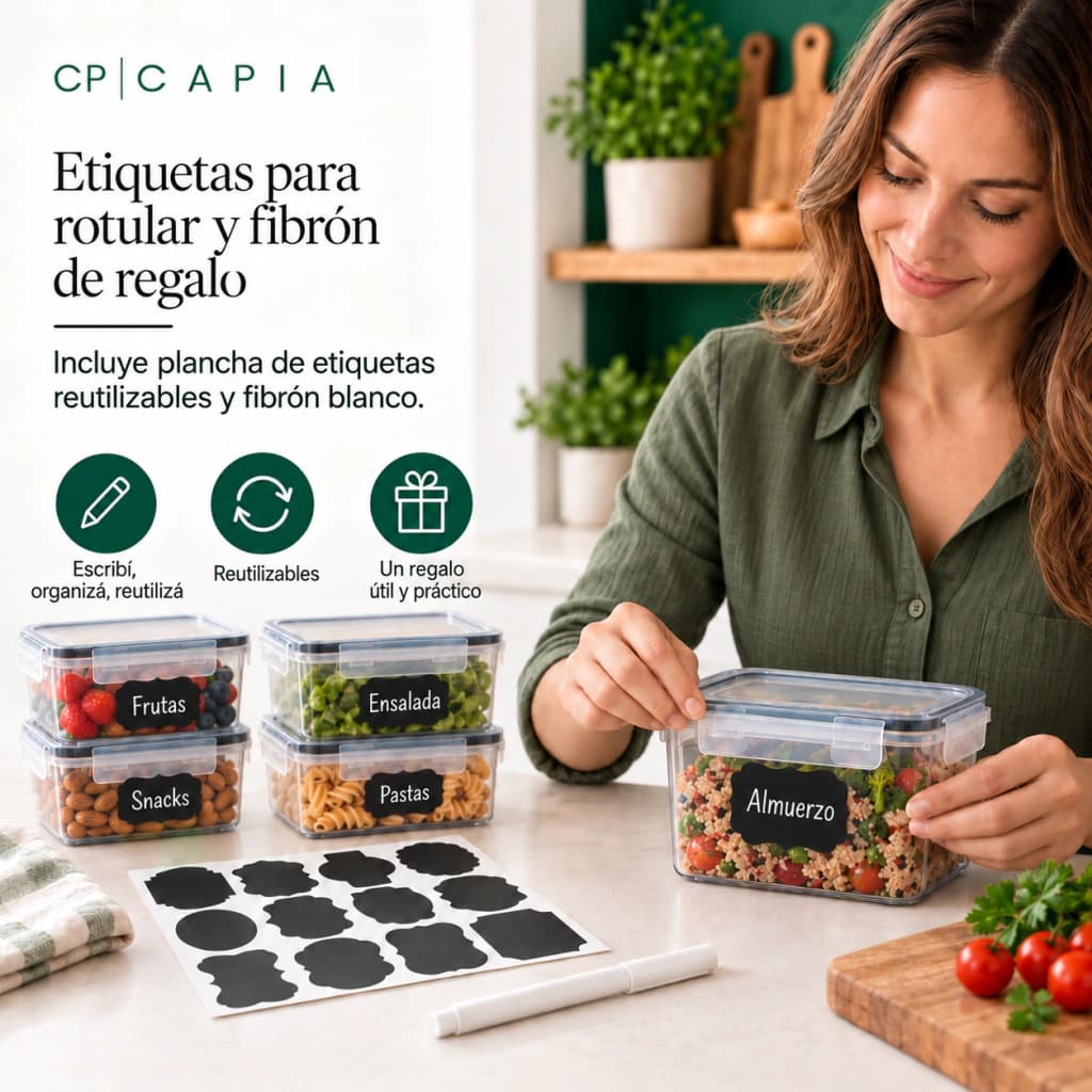 Set x34 Contenedores Herméticos Capia Línea Orquídea BPA Free