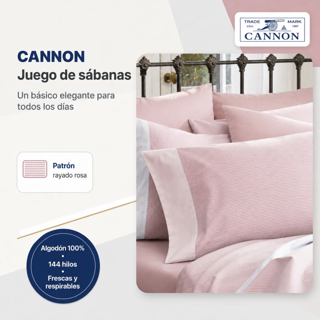 Juego de Sábanas King Size | 100% Algodón | Cannon Fieldcrest — Shadow