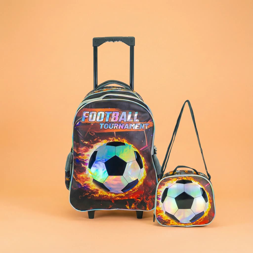 Kit Escolar Mochila Carrito + Lunchera | T-go — Azul / Autos