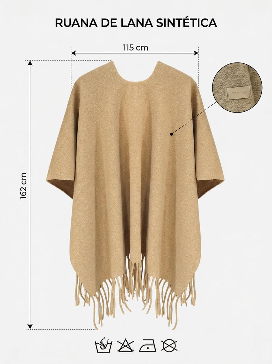 Ruana Poncho de Mujer | Trendy — Negro