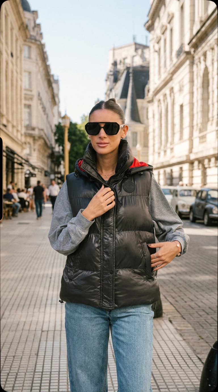 Chaleco Puffer | Oreiro Love — Negro / Lisa / S