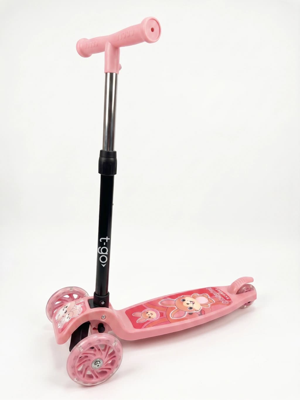 Monopatín T-go Infantil 3 Ruedas con Luces LED | 4 Alturas — Rosa