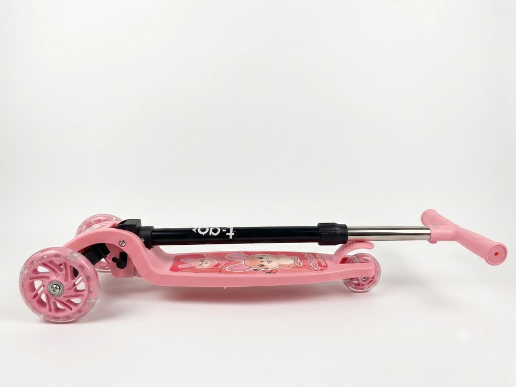 Monopatín T-go Infantil 3 Ruedas con Luces LED | 4 Alturas — Celeste