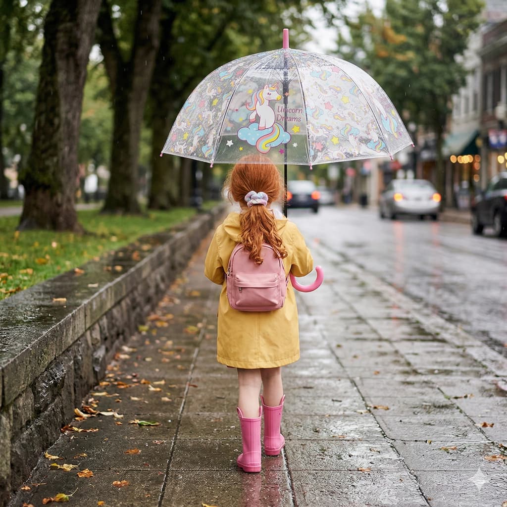 Paraguas Infantil | Apertura Automática y Protección UV | Trendy — Rosa