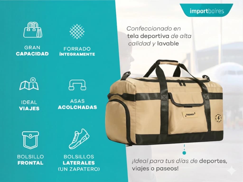 Bolso Deportivo y de Viaje | Trendy — Negro