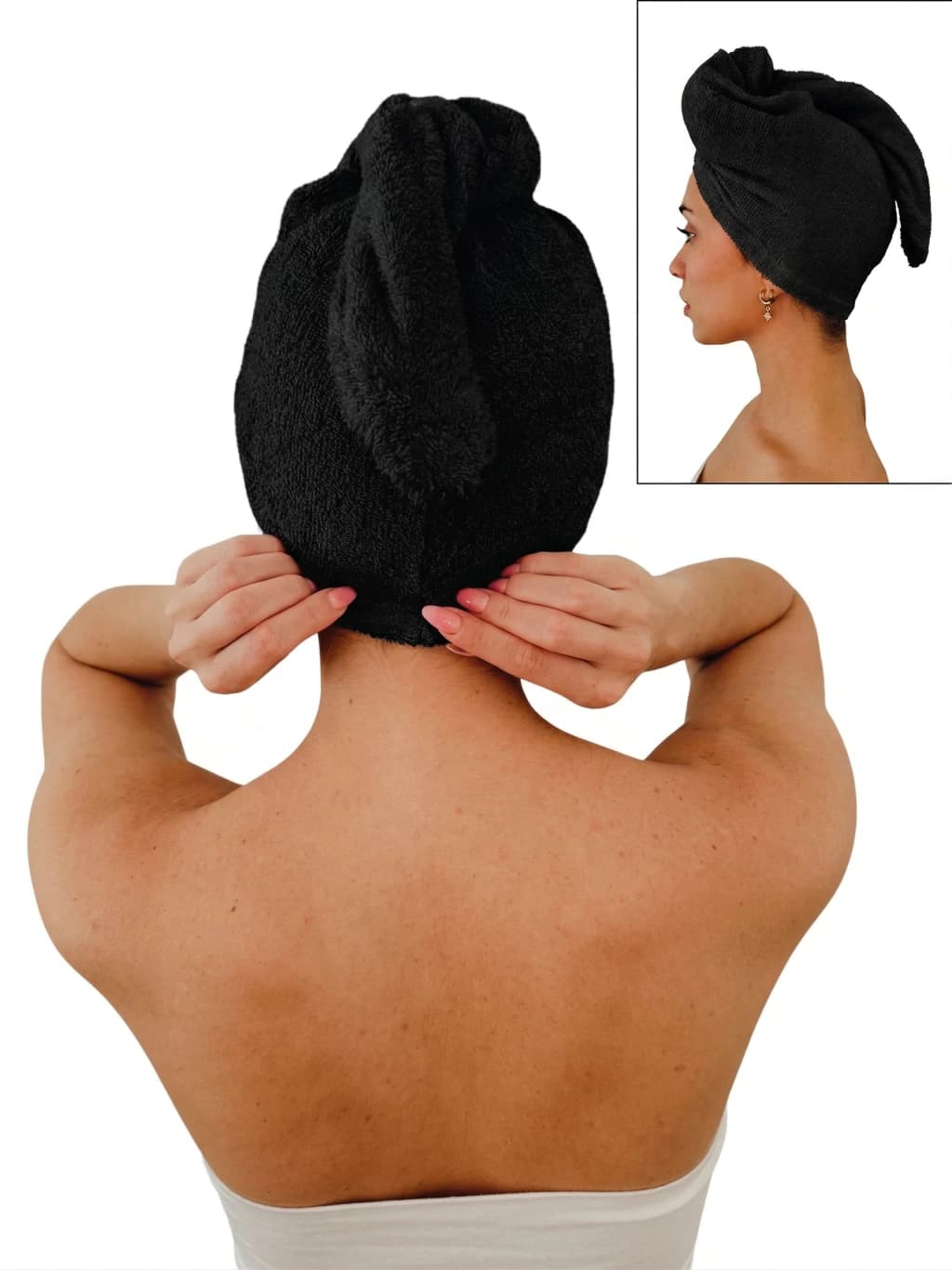 Set de Spa | Bata de Baño Unisex (420g) + Turbante | Franco Valente — M / Negro
