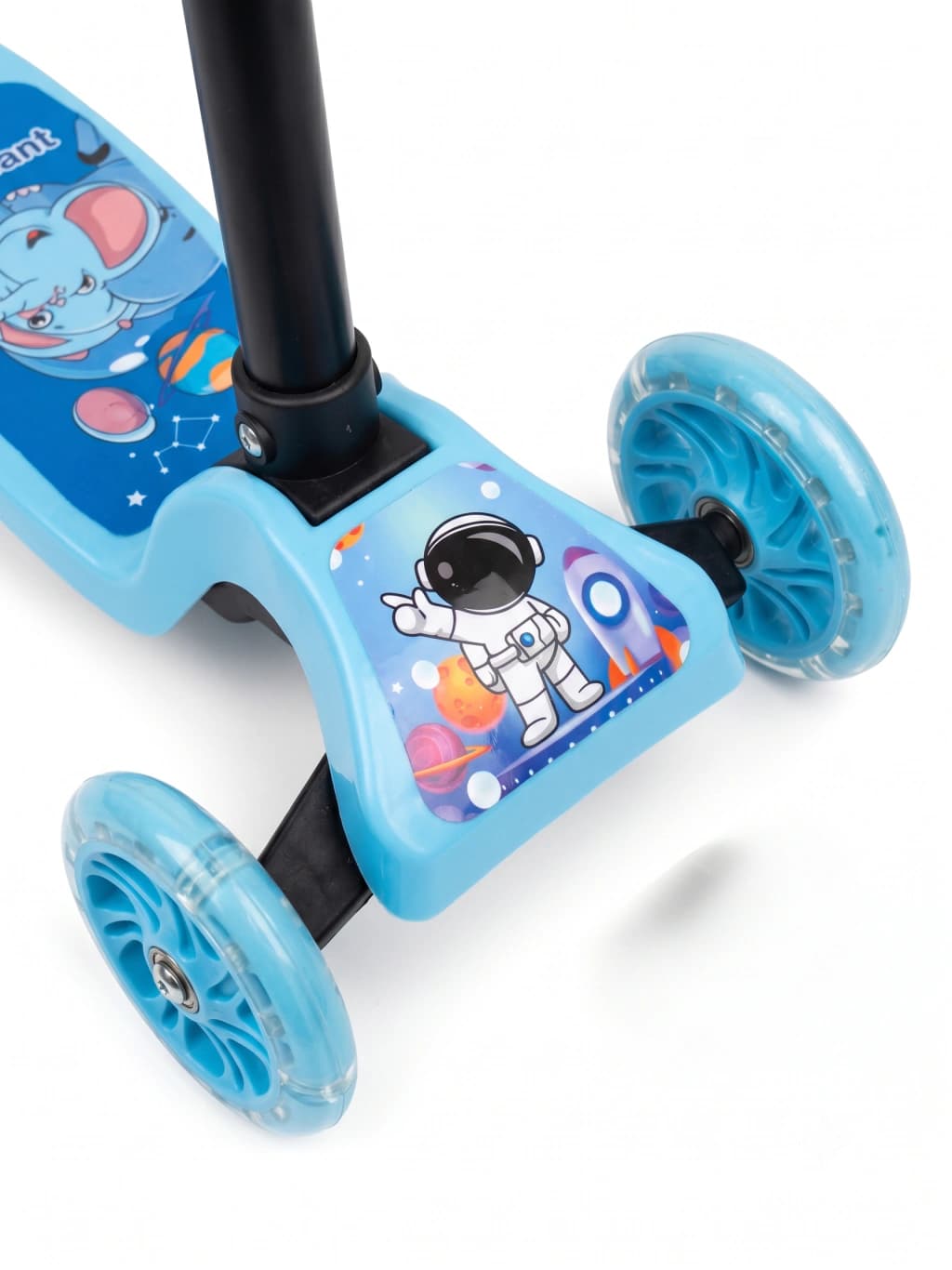 Monopatín T-go Infantil 3 Ruedas con Luces LED | 4 Alturas — Celeste