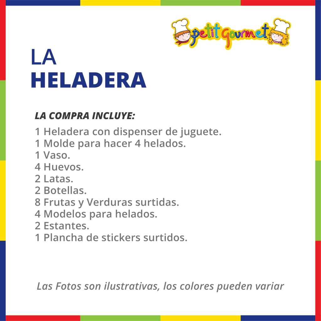 Heladera de Juguete Infantil Petit Gourmet con Accesorios — Juego de Roles Completo