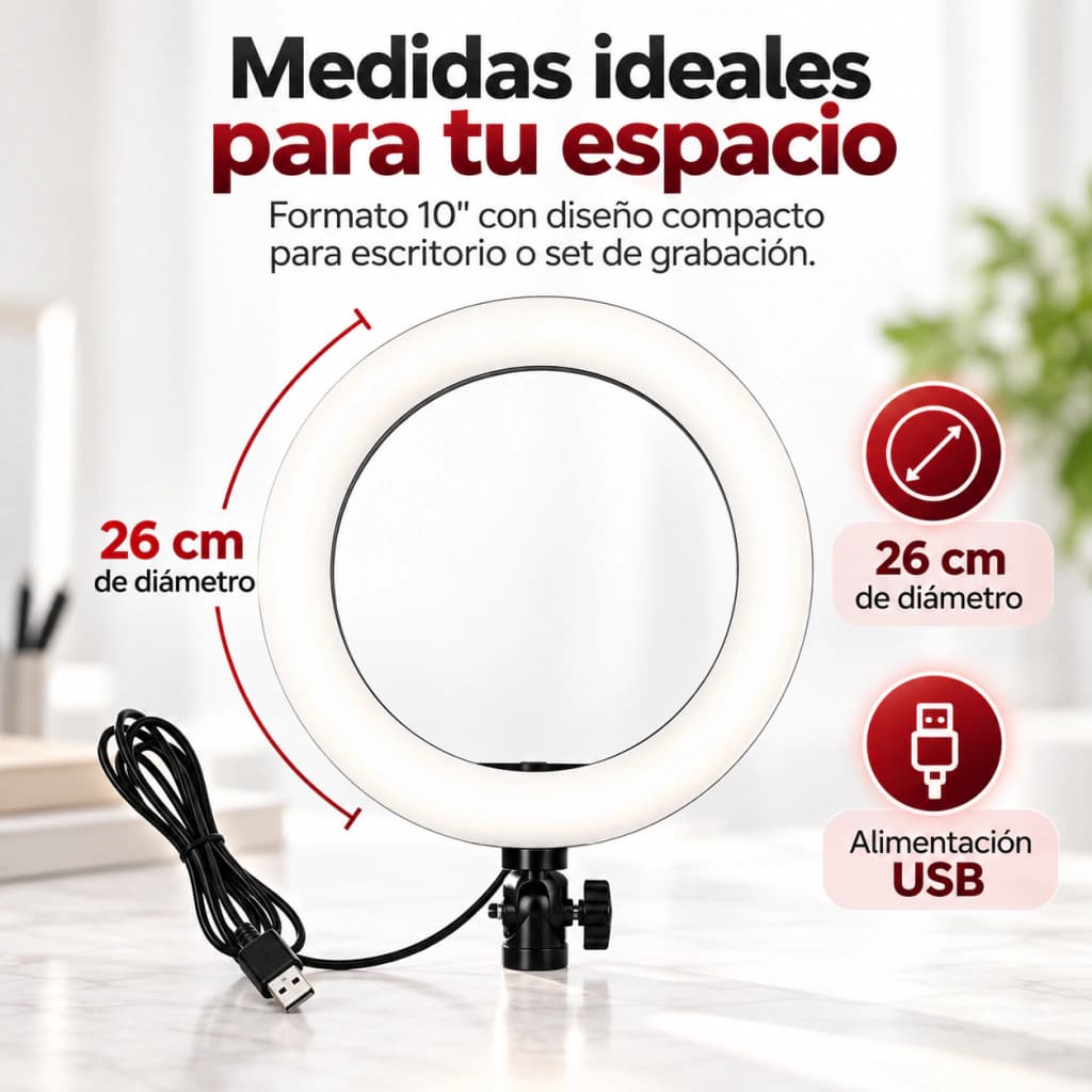 Aro De Luz Led Make Up Maquillaje Celular Ring Tik Tok Redes