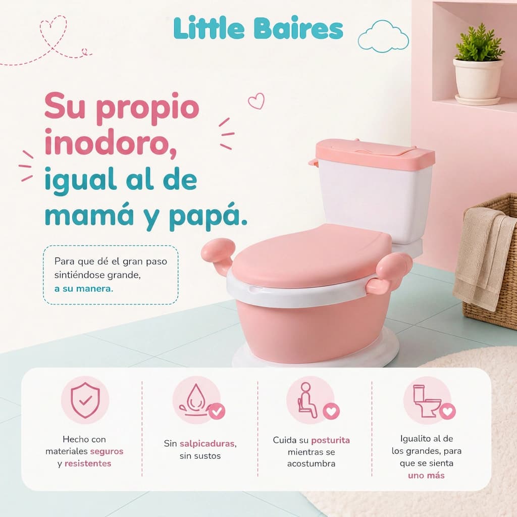 Pelela Inodoro Infantil de Aprendizaje | Asiento Acolchado — Celeste