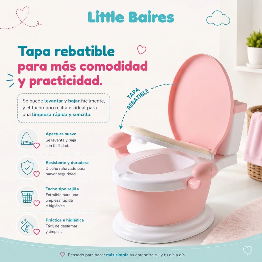 Pelela Inodoro Infantil de Aprendizaje | Asiento Acolchado — Rosa