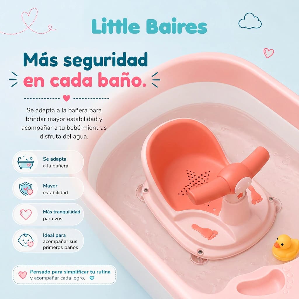 Asiento de Baño para Bebé Petit Spa con Ventosas | Little Baires