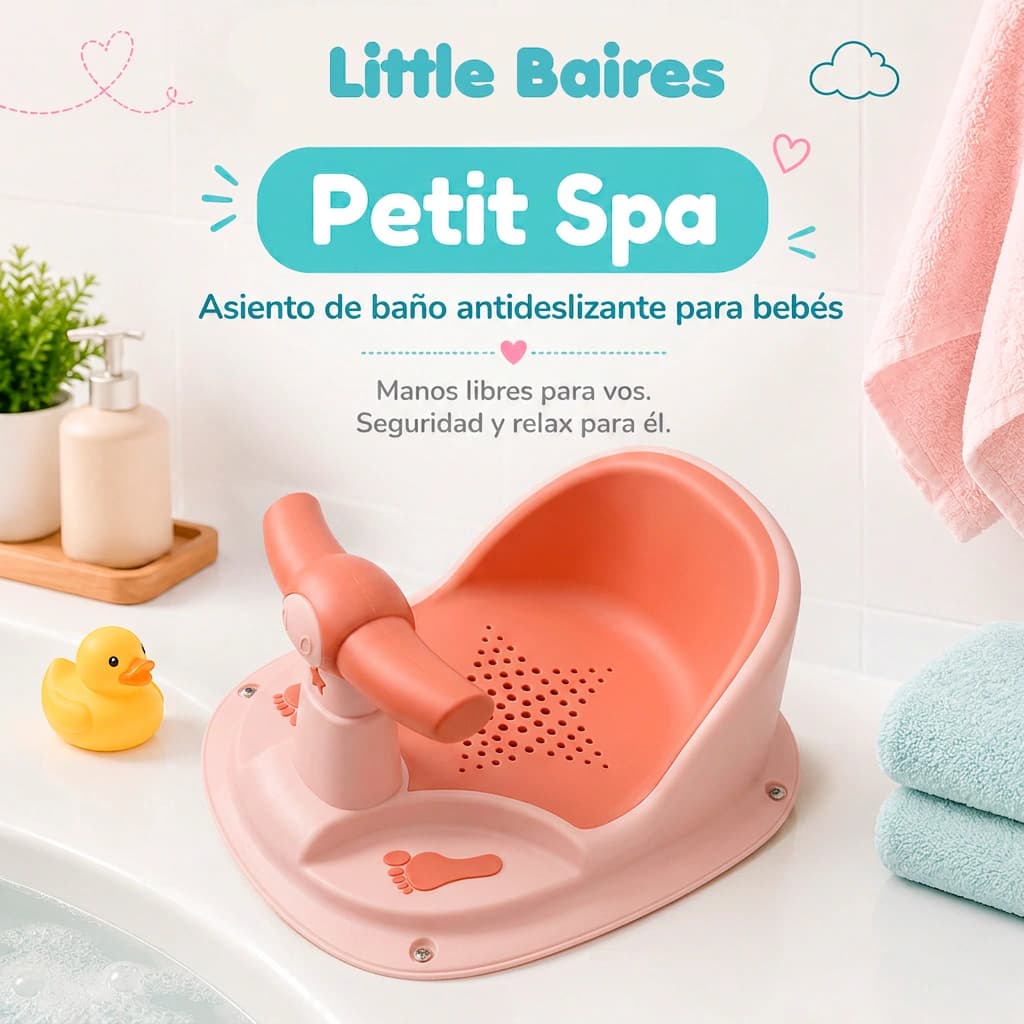 Asiento de Baño para Bebé Petit Spa con Ventosas | Little Baires