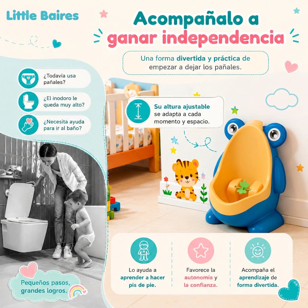 Mingitorio Infantil Ranita con Molinito y Ventosas | Orinal — Azul