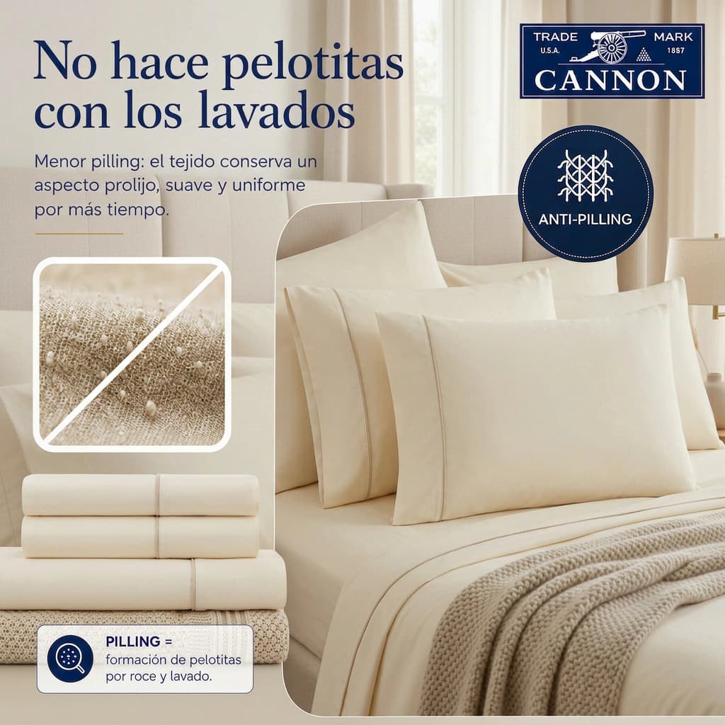 Juego de Sábanas Twin 200 Hilos | 100% Algodón Premium | Cannon Colors — Gris