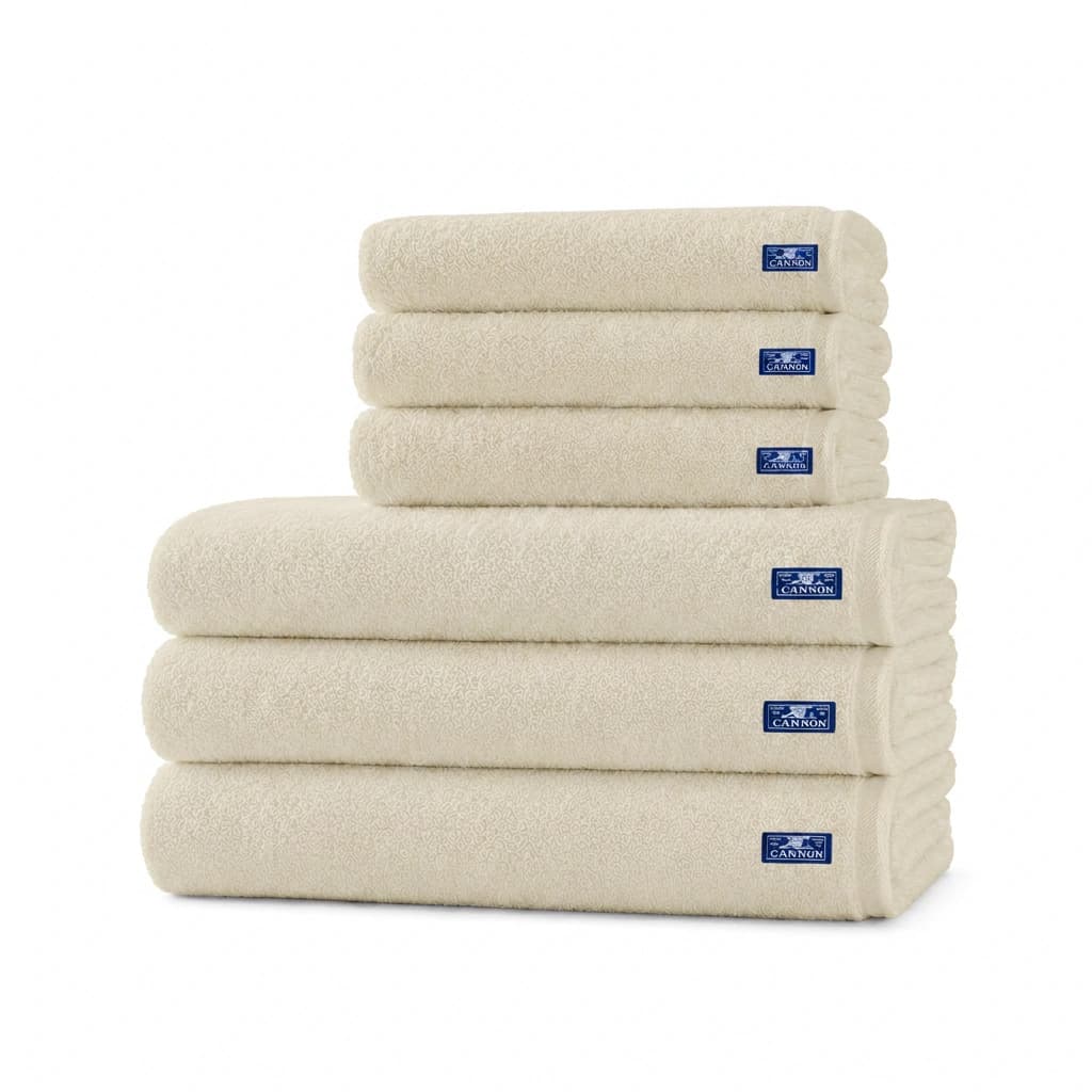 Combo Hotelero Cannon 520g | 3 Toallones + 3 Toallas 100% Algodón — Blanco
