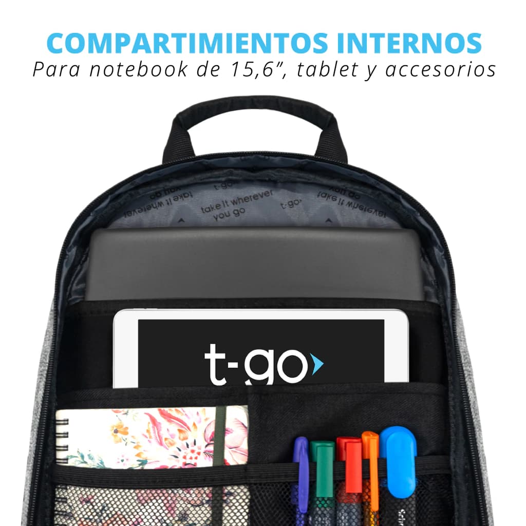 Combo Universitario: Mochila T-go Portanotebook + Botella Everlast