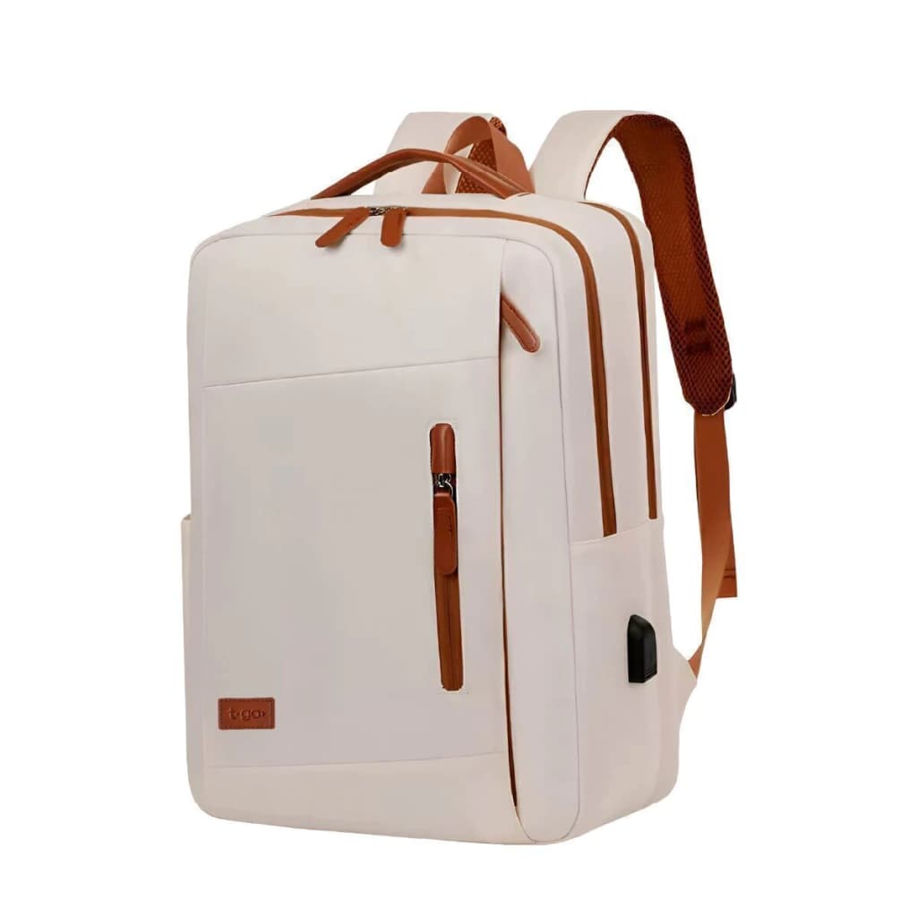 Mochila Ejecutiva EB105 | Porta Notebook 15.6'' | Puerto USB | T-GO — Beige