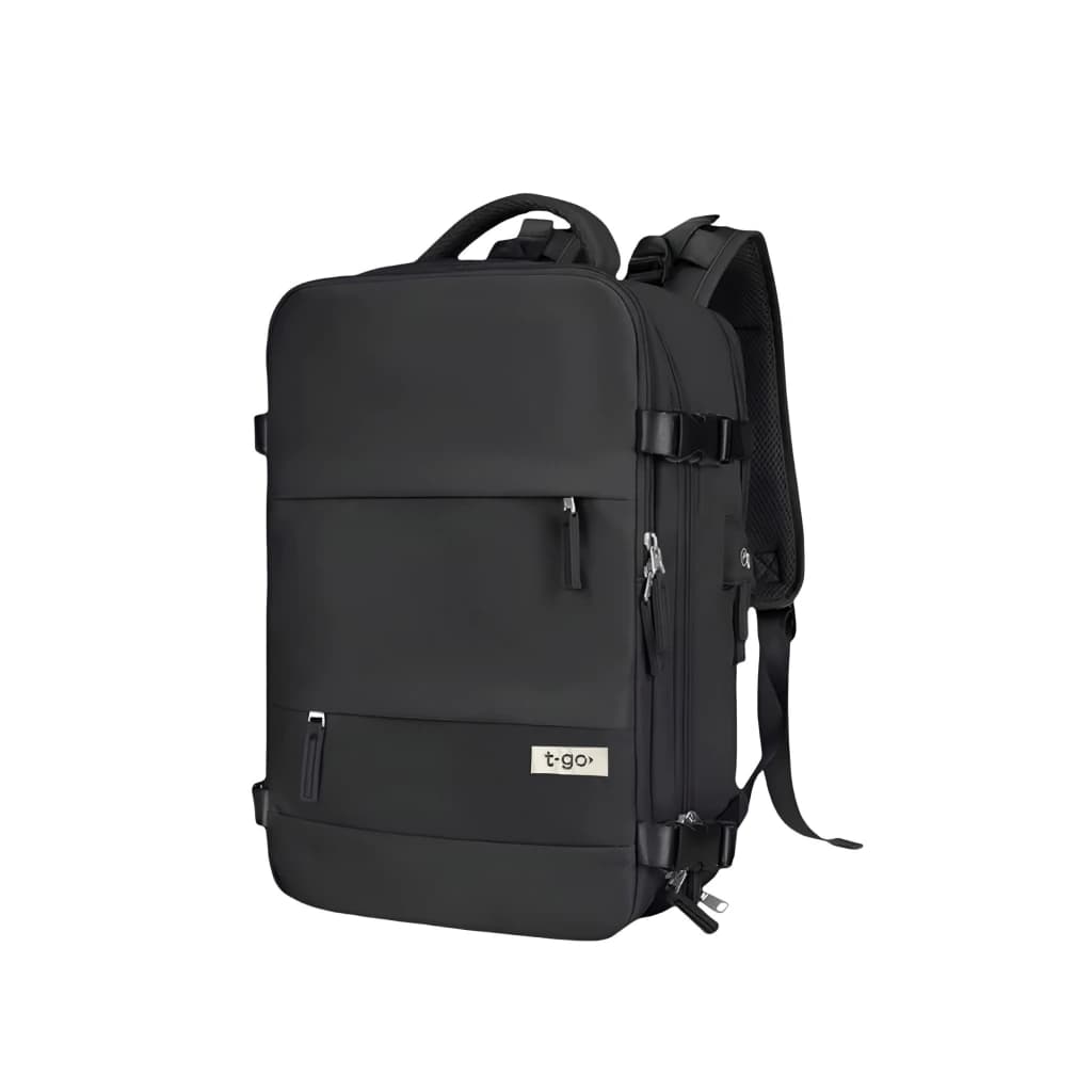 Mochila Inteligente de Viaje T-GO EM240 Impermeable con USB y Bolsillo para Zapatillas - Estilo Carry On — ROSA / Liso