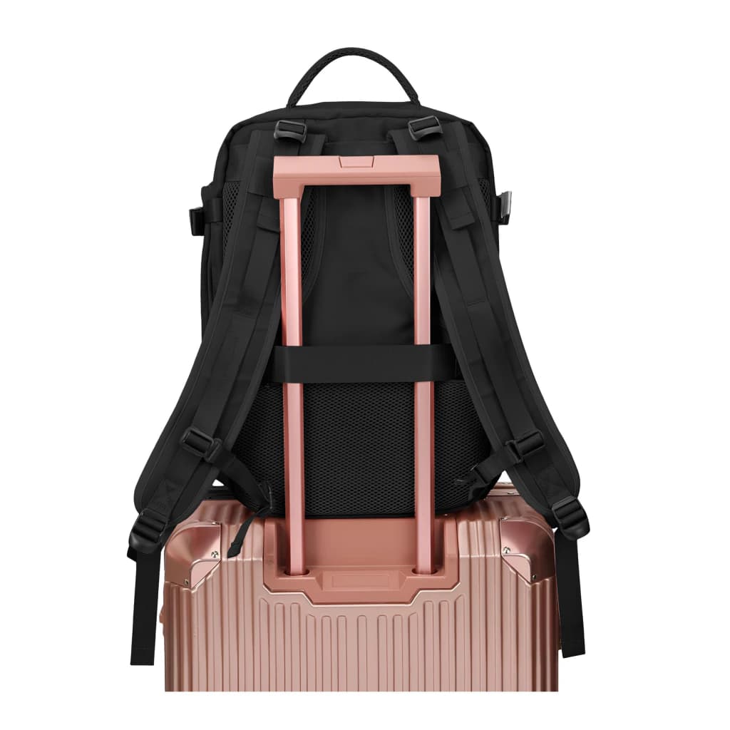 Mochila Inteligente de Viaje T-GO EM240 Impermeable con USB y Bolsillo para Zapatillas - Estilo Carry On — ROSA / Liso