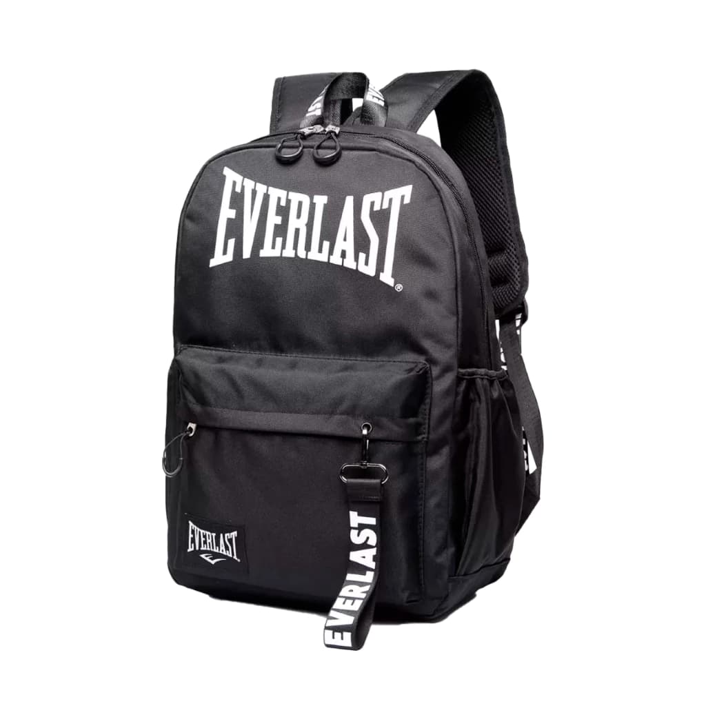 Mochila Escolar Urbana + Llavero | Everlast — Negro / Liso
