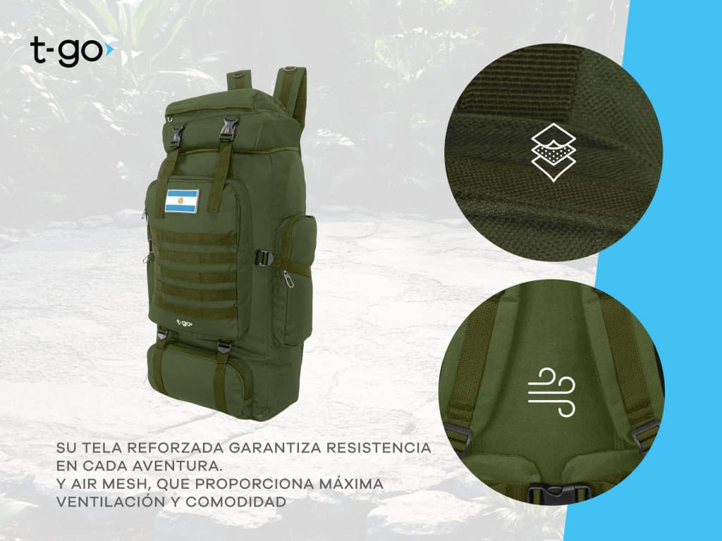 Combo Aventura: Mochila 70 Litros + Aislante Térmico Aluminizado | T-Go