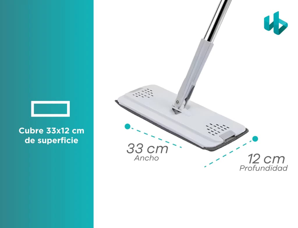Mopa Plana Inteligente con Balde Doble | Simple Home — Gris
