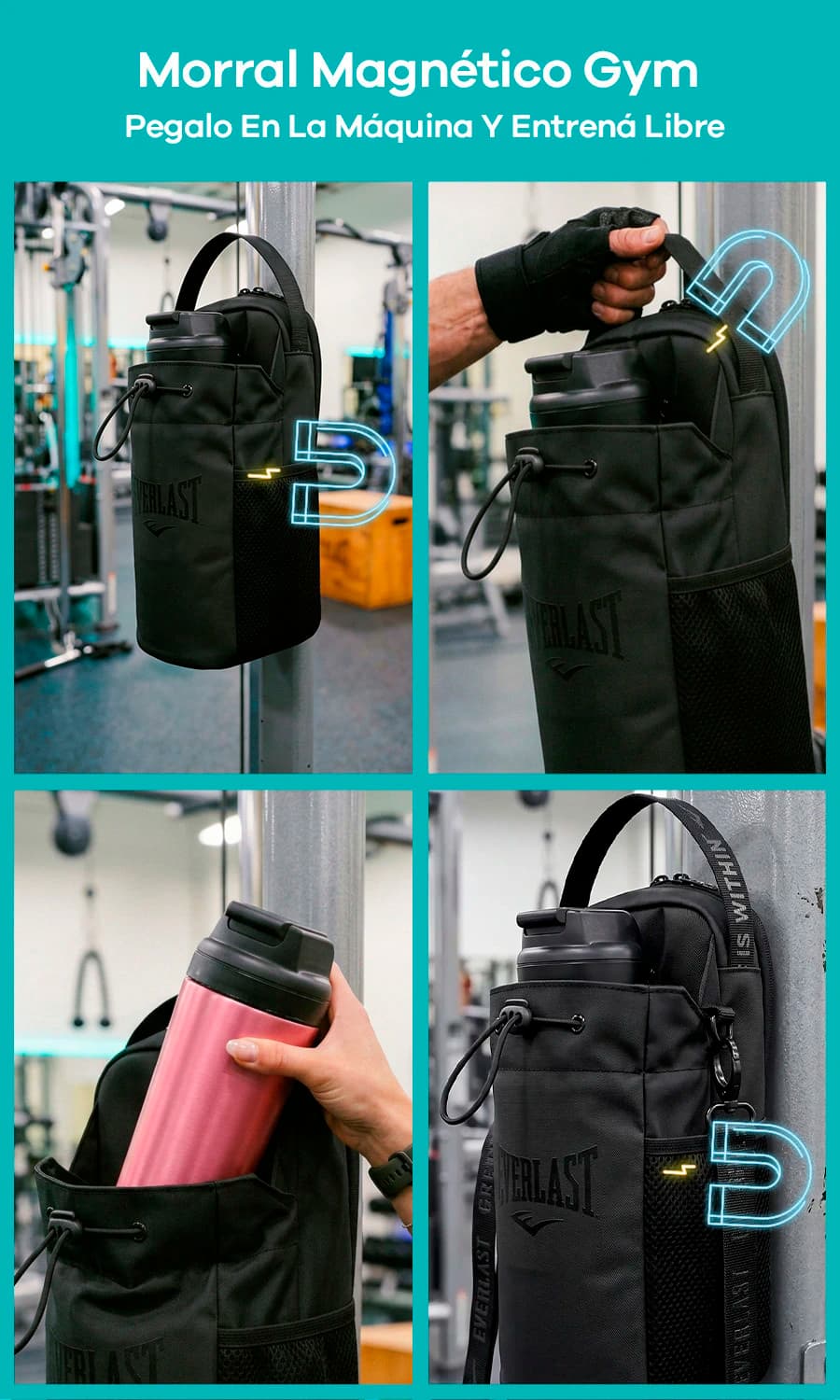 Morral Magnético para Gimnasio | Bolso Expandible | Everlast
