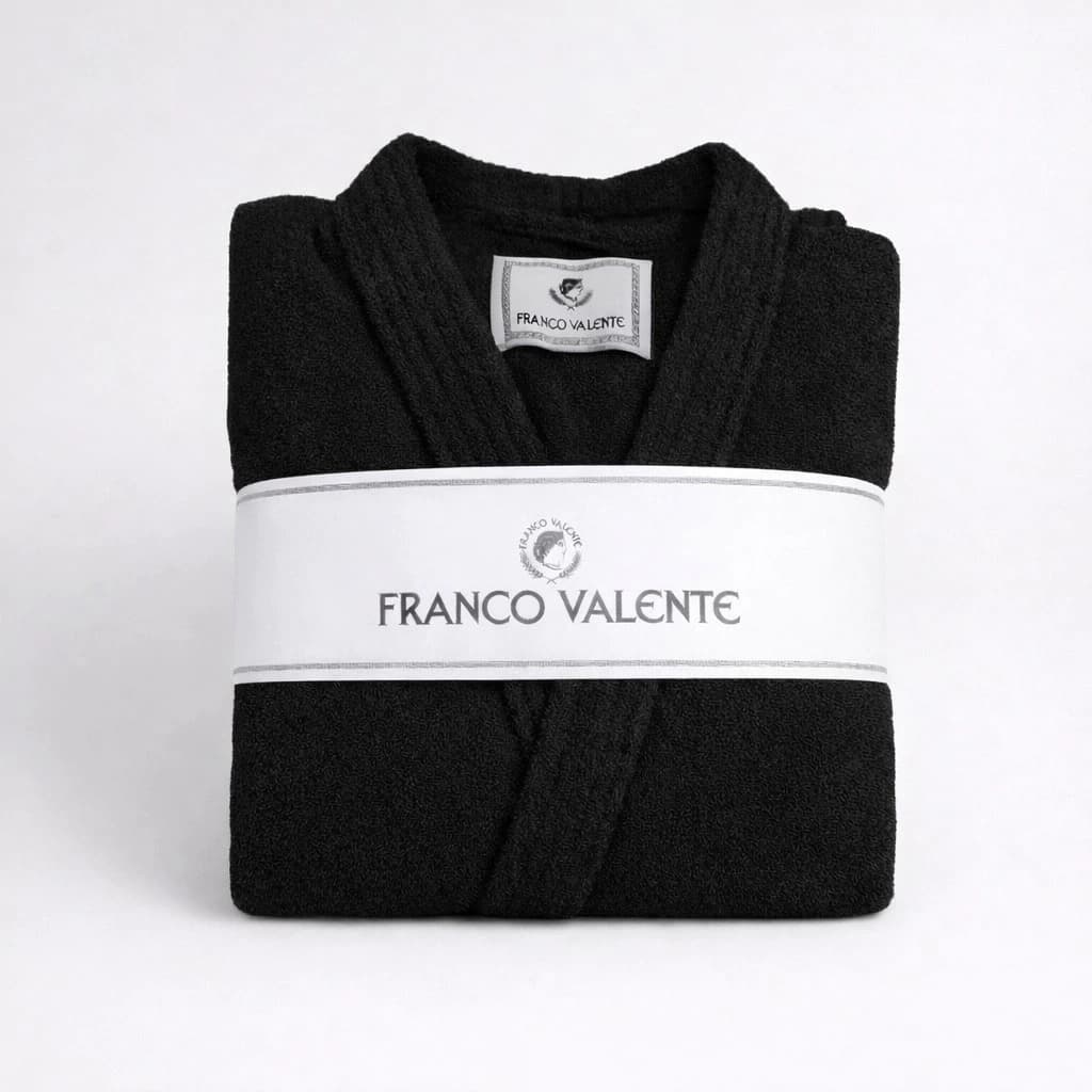 Set de Spa | Bata de Baño Unisex (420g) + Turbante | Franco Valente — M / Negro