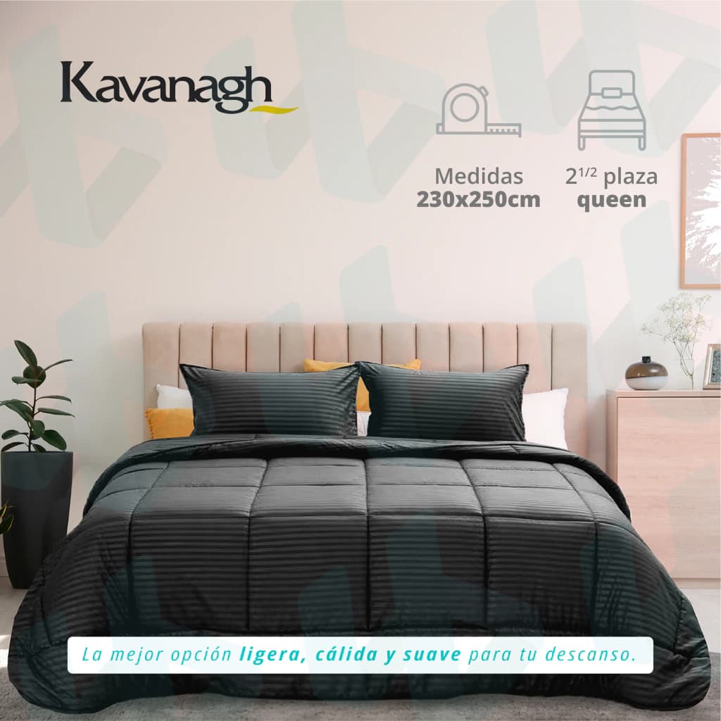 Acolchado King Size Kavanagh Dobby + 2 Fundas | Importbaires