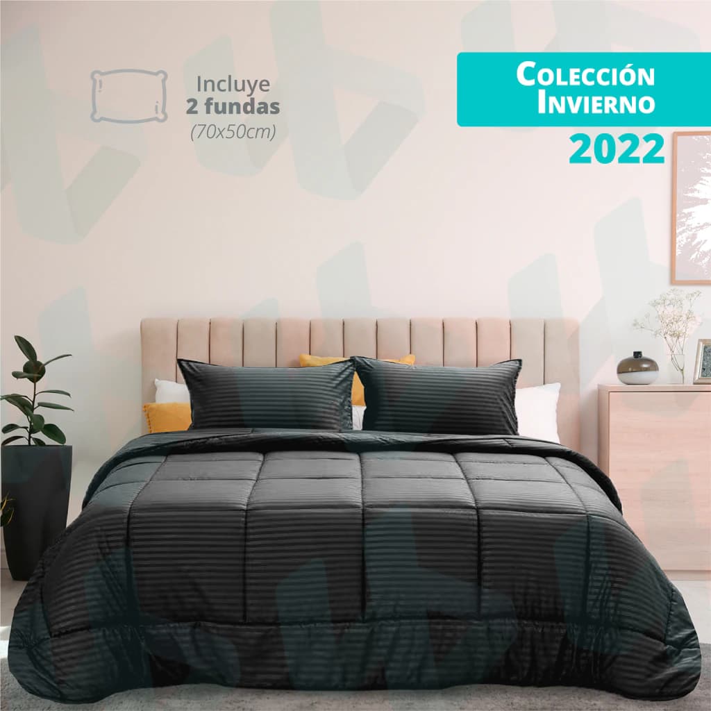 Acolchado King Size Kavanagh Dobby + 2 Fundas | Importbaires