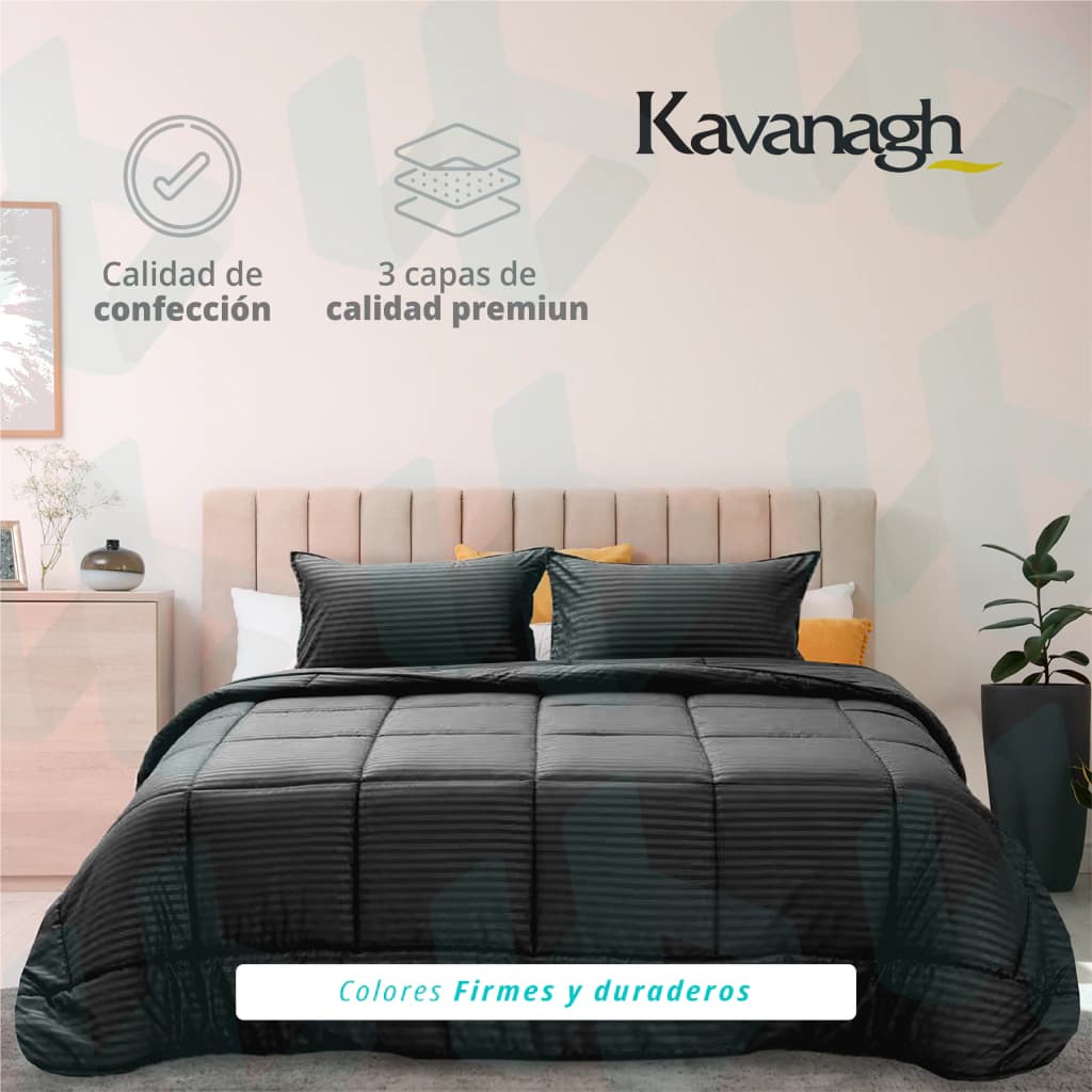 Acolchado King Size Kavanagh Dobby + 2 Fundas | Importbaires