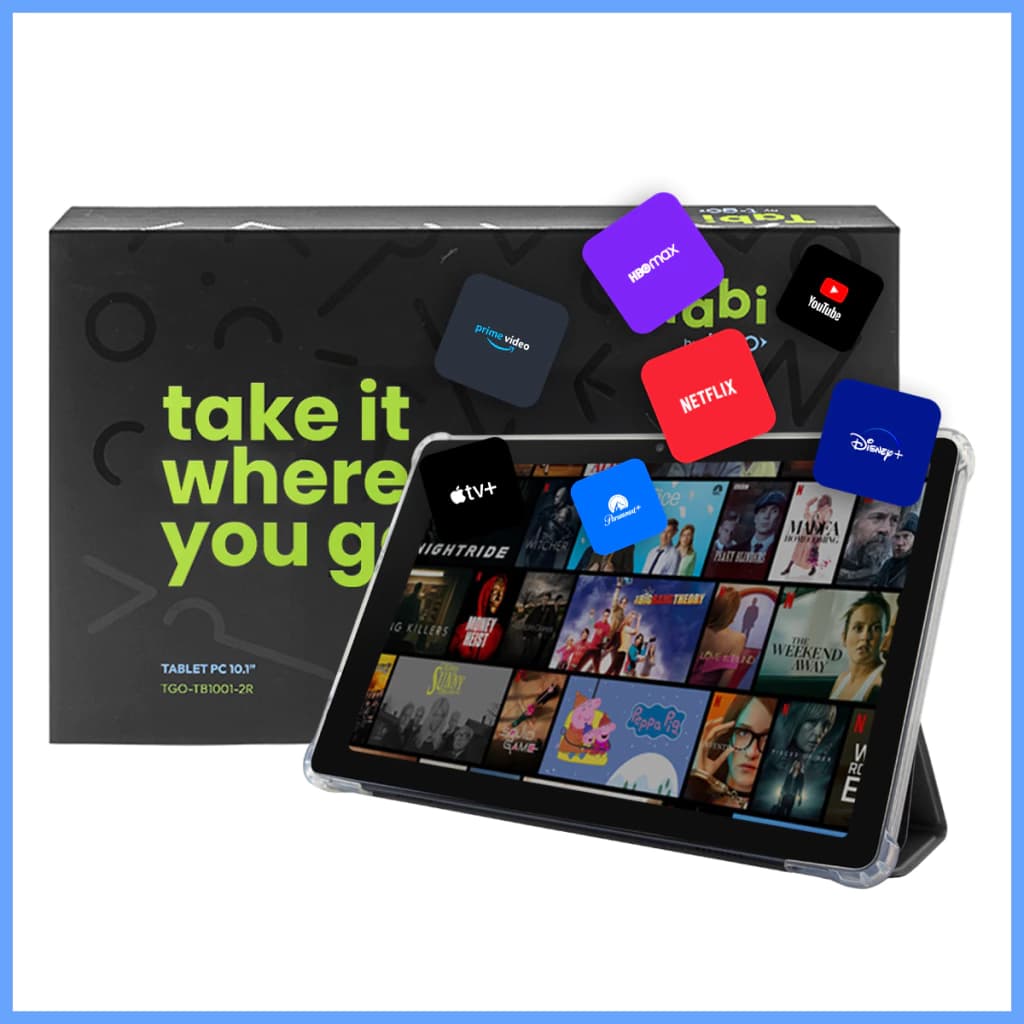 Tablet T-GO Atlas 10" Android 14 con Funda Libro — GRIS