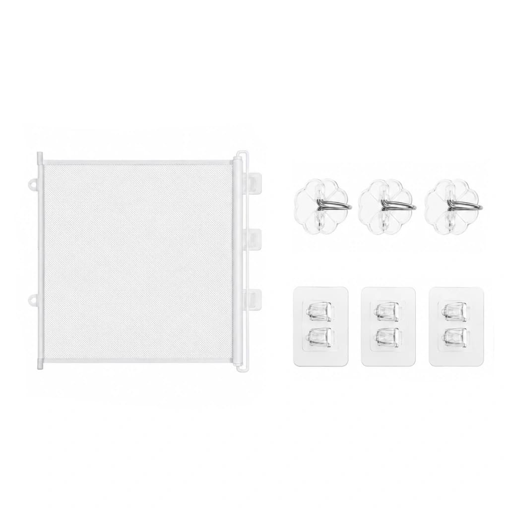 Separador De Ambientes Retráctil Barrera Divisoria División Inteligente 110x78 cm — Blanco