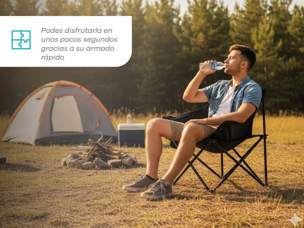 Silla Discovery Plegable de camping Diseño Director color Negro