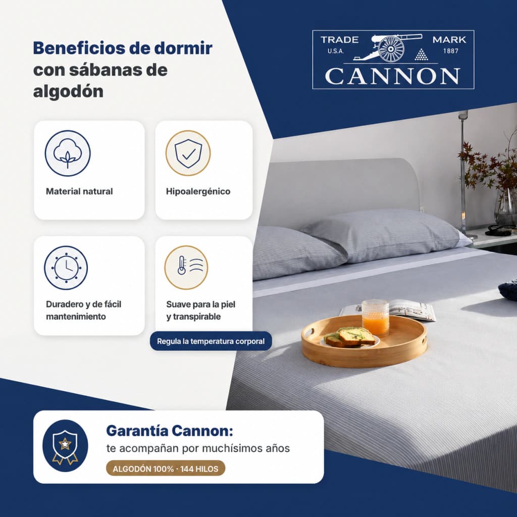 Juego de Sábanas Cannon Twin 1 1/2 Plazas | 100% Algodón | Cannon Fieldcrest — Shadow