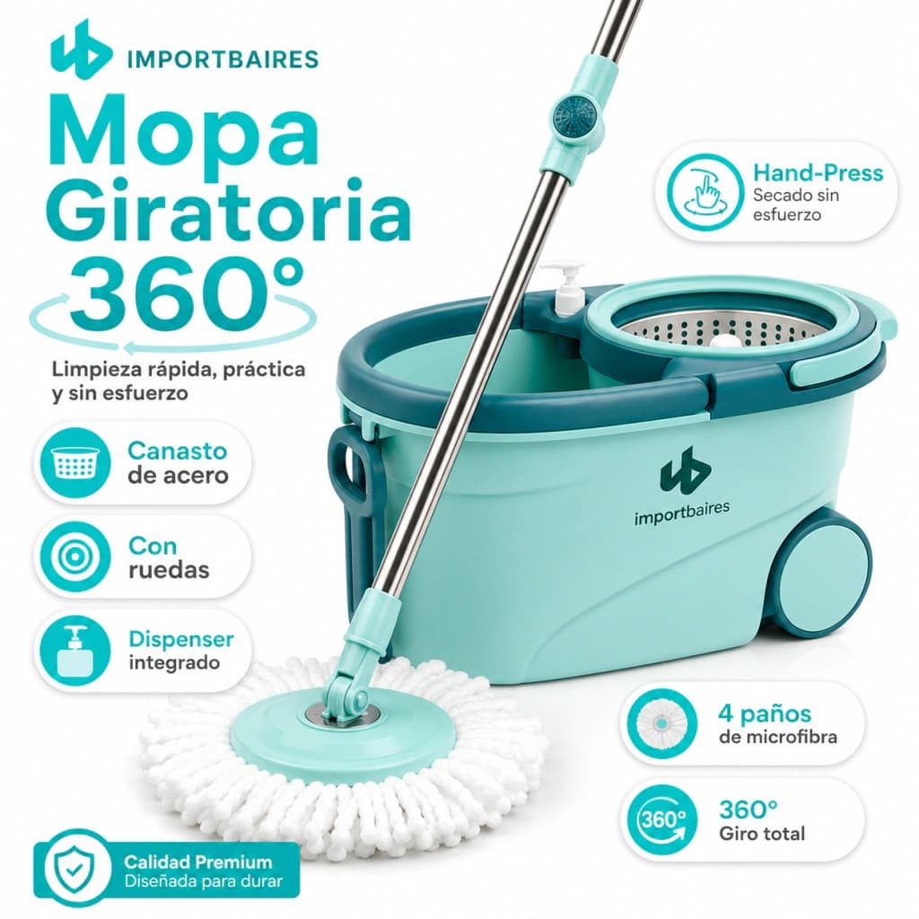 Mopa Centrífuga 360° Premium | Simple Home — Verde