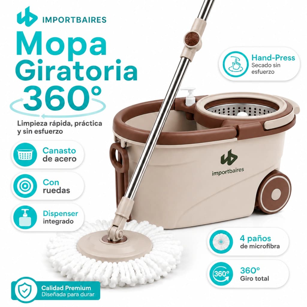 Mopa Centrífuga 360° Premium | Simple Home — Beige